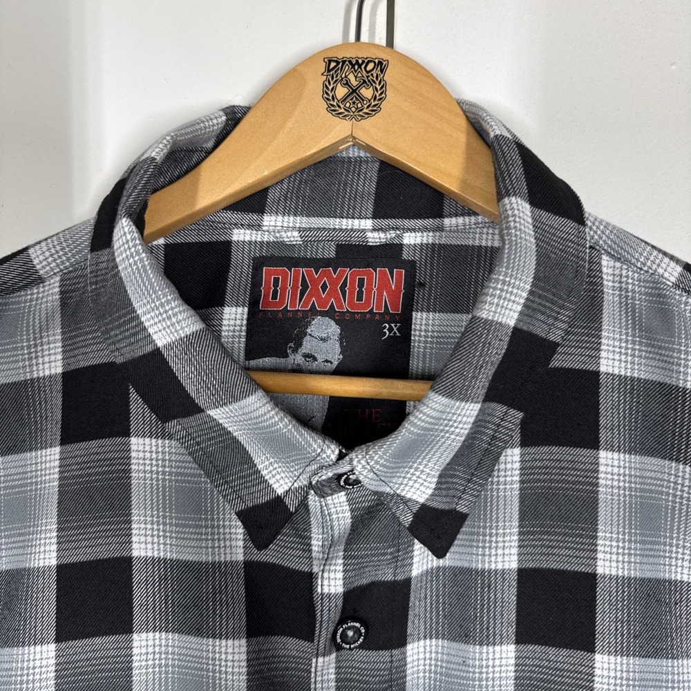 Dixxon Flannel Co The Mickey Men's 3XL Plaid Flannel Shirt Black Gray White NWOT - Picture 9 of 15